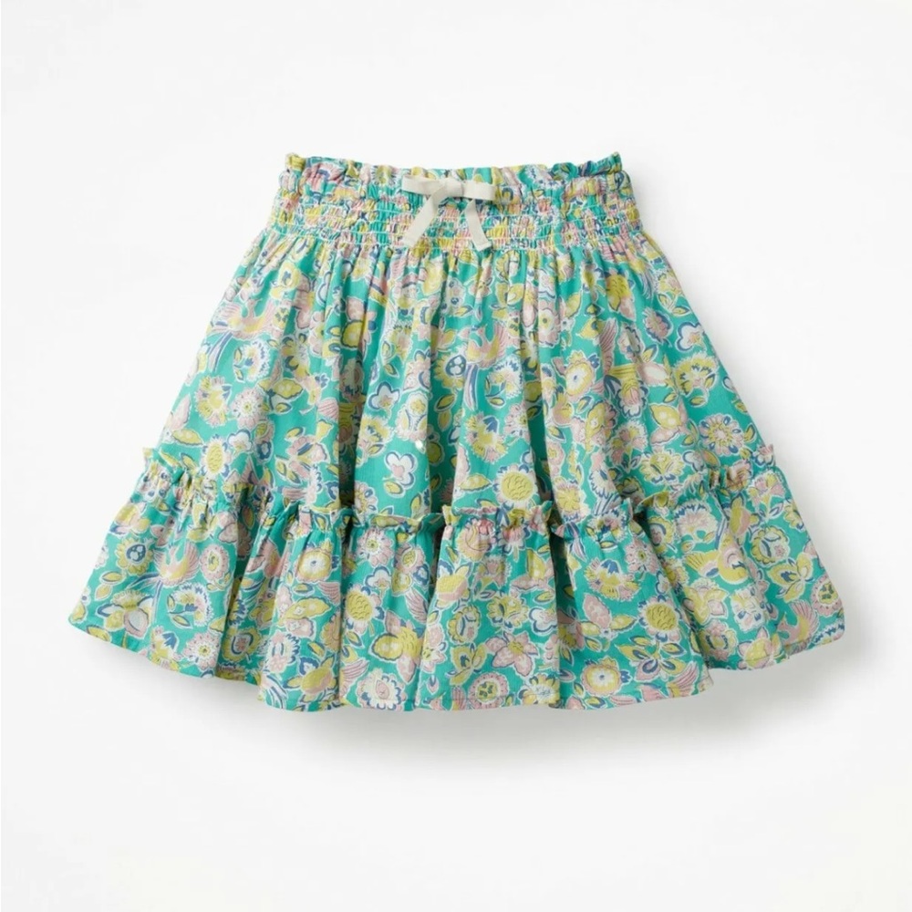 Mini Boden Paisley Floral Turquoise Lightweight Cotton Skirt.  Size 9-10Y 140cm